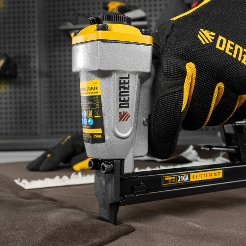 Степлер пневматический PS8016 для прямоугольных скоб 21GA от 6 до 16 мм Denzel по ценам производителя в Уфе с доставкой по всей России