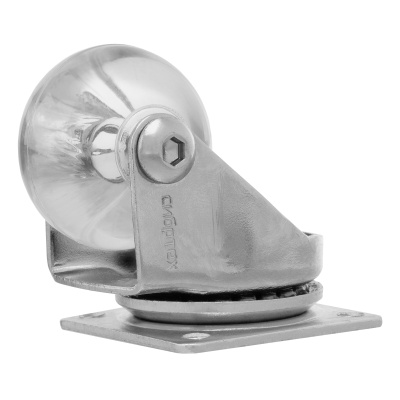 Колесо ПУ прозрачное поворотное d-35 мм, крепление платформенное Сибртех по ценам производителя в Уфе с доставкой по всей России