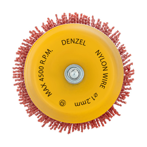 Щетка для дрели, 75 мм, Чашка, со шпилькой, нейлоновая щетина Denzel по ценам производителя в Уфе с доставкой по всей России