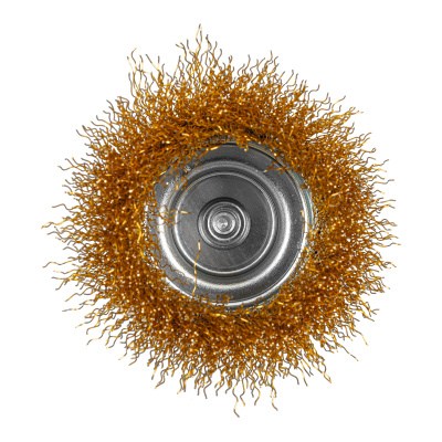 Щетка для дрели, 75 мм, "чашка" со шпилькой, латунированная витая проволока Matrix по ценам производителя в Уфе с доставкой по всей России