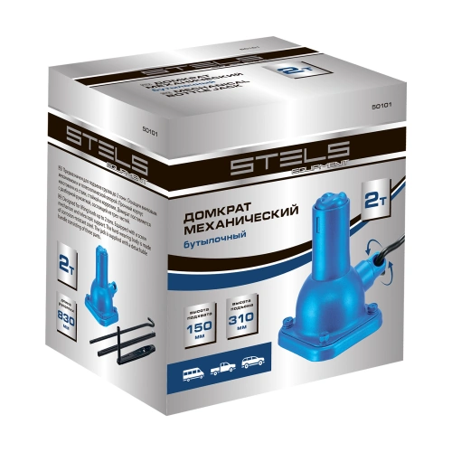 Домкрат механический бутылочный, 2 т, h подъема 150-310 мм, 2 части (домкрат, ручка) Stels по ценам производителя в Уфе с доставкой по всей России