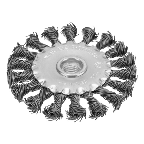 Щетка для УШМ 100 мм, М14, плоская, крученая проволока 0.8 мм Matrix по ценам производителя в Уфе с доставкой по всей России