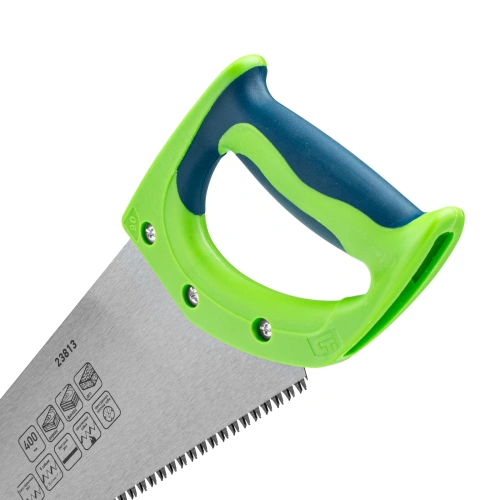 Ножовка по дереву "Зубец", 400 мм, 7-8 TPI, каленый зуб 3D, двухкомпонентная рукоятка Сибртех по ценам производителя в Уфе с доставкой по всей России