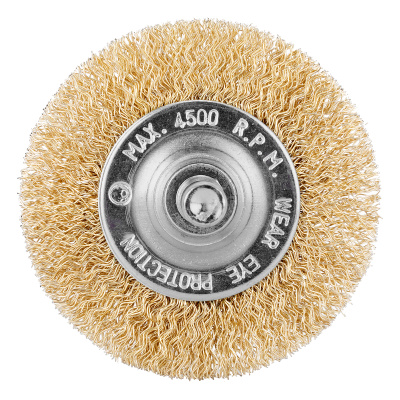 Щетка для дрели, 60 мм, плоская со шпилькой, латунированная витая проволока Matrix по ценам производителя в Уфе с доставкой по всей России