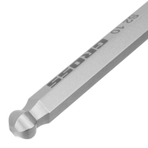 Набор ключей имбусовых HEX, 1.5-10 мм, S2, 9 шт, удлиненные с шаром, сатинированные Gross по ценам производителя в Уфе с доставкой по всей России