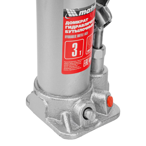 Домкрат гидравлический бутылочный, 3 т, высота подъема 194-372 мм Matrix по ценам производителя в Уфе с доставкой по всей России