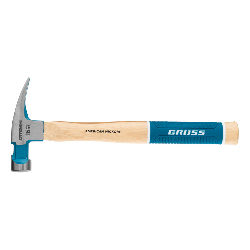 Молоток-гвоздодер, 450 г, угол 75, магнит, обрезиненная рукоятка American hickory GROSS по ценам производителя в Уфе с доставкой по всей России