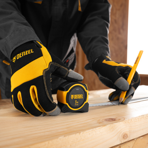 Рулетка 5м х 19мм, двухкомп. корпус, магнитный обрезиненный зацеп Denzel по ценам производителя в Уфе с доставкой по всей России