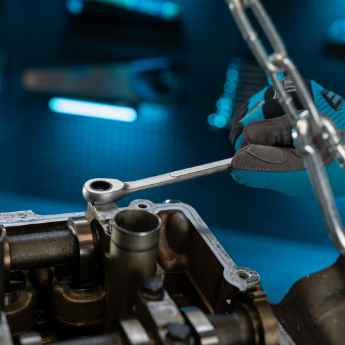 Набор ключей комбинированных трещоточных, количество зубьев 100, СRV, 7 шт, 8-19 мм Gross по ценам производителя в Уфе с доставкой по всей России