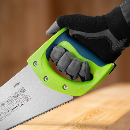 Ножовка по дереву "Зубец", 350 мм, 7-8 TPI, каленый зуб 2D, двухкомпонентная рукоятка Сибртех по ценам производителя в Уфе с доставкой по всей России