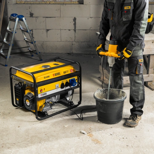 Генератор бензиновый GE 6900, 5.5 кВт, 220 В/50 Гц, 25 л, ручной старт Denzel по ценам производителя в Уфе с доставкой по всей России