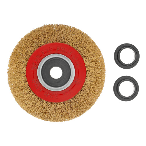 Щетка для точила, 100 мм, посадка 20 мм, плоская, латунир. витая проволока Matrix по ценам производителя в Уфе с доставкой по всей России