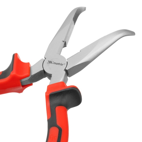 Длинногубцы изогнутые Nickel, 180 мм, никелированные, двухкомпонентные рукоятки Matrix по ценам производителя в Уфе с доставкой по всей России