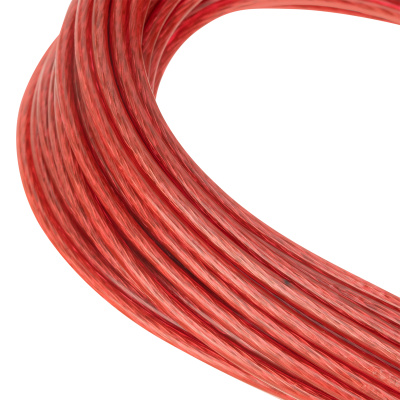 Трос металлополимерный красный ПР-3.0, толщина 3.0 мм, моток 20 метров Сибртех по ценам производителя в Уфе с доставкой по всей России