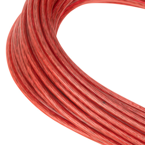 Трос металлополимерный красный ПР-3.0, толщина 3.0 мм, моток 20 метров Сибртех по ценам производителя в Уфе с доставкой по всей России