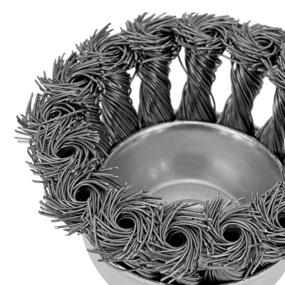 Щетка для дрели, 65 мм, "чашка" со шпилькой, крученая металлическая проволока Matrix по ценам производителя в Уфе с доставкой по всей России