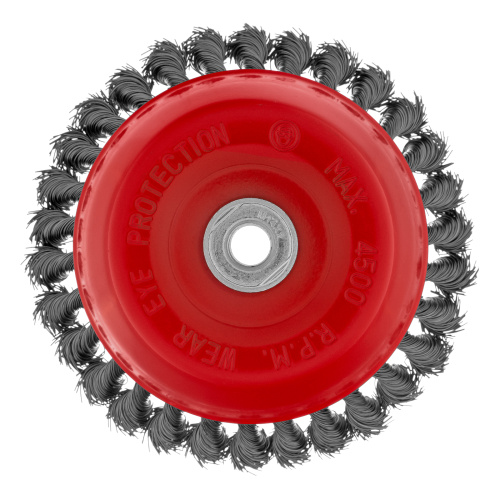 Щетка для УШМ, 150 мм, М14, "чашка", крученая проволока 0.5 мм Matrix по ценам производителя в Уфе с доставкой по всей России