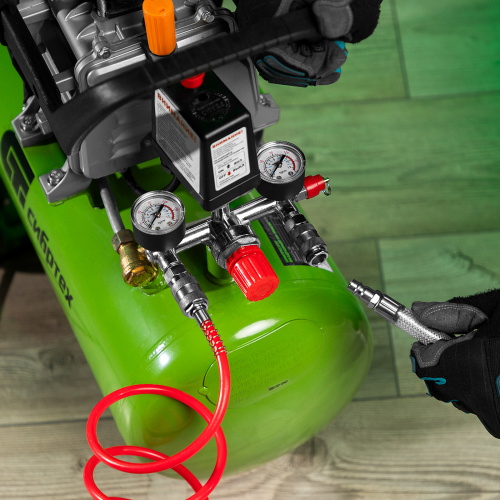 Компрессор воздушный КК-1500/24, 1.5 кВт, 198 л/мин, 24 л, прямой привод, масляный Сибртех по ценам производителя в Уфе с доставкой по всей России