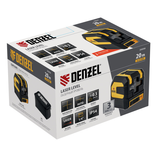 Лазерный уровень LX 02 Red, 20 м, 635 нм, резьба 1/4" Denzel по ценам производителя в Уфе с доставкой по всей России