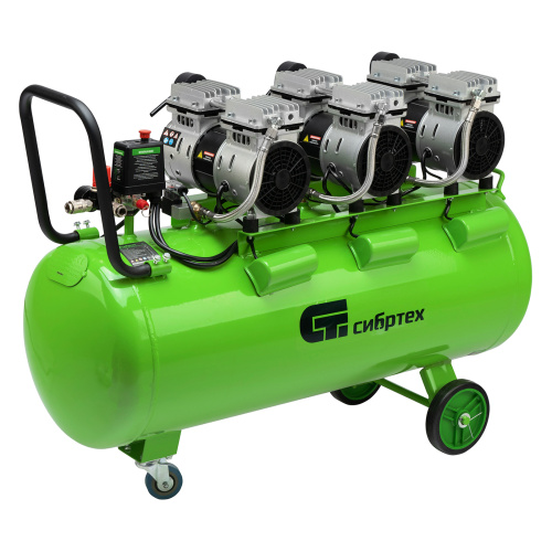 Компрессор безмаслянный малошумный МБ 2250/100, 2250 Вт, 100л, 400 л/мин Сибртех по ценам производителя в Уфе с доставкой по всей России