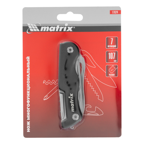 Нож многофункциональный, 7 функций, в чехле, 107 мм Matrix по ценам производителя в Уфе с доставкой по всей России