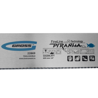 Пильное полотно для прецизионного стусла "Piranha", 600 мм, каленый зуб 2D, 18 TPI Gross по ценам производителя в Уфе с доставкой по всей России