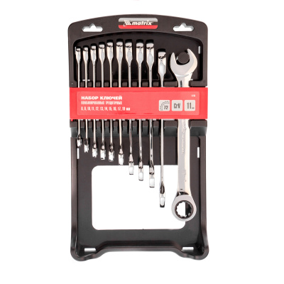Набор ключей комбинированных, трещоточных 11 шт. Matrix по ценам производителя в Уфе с доставкой по всей России