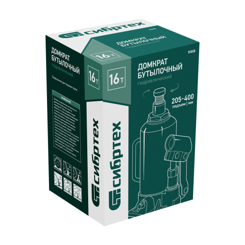 Домкрат гидравлический бутылочный, 16 т, 205-400 мм Сибртех по ценам производителя в Уфе с доставкой по всей России