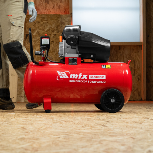 Компрессор воздушный КК-2200/100, 2,2 кВт, 350 л/мин, 100 л, прямой привод, масляный MTX по ценам производителя в Уфе с доставкой по всей России