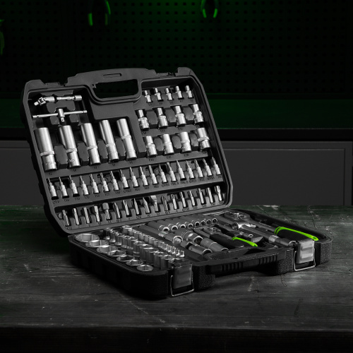 Набор инструмента, 1/2", 1/4", пластиковый кейс,94 предмета Сибртех по ценам производителя в Уфе с доставкой по всей России