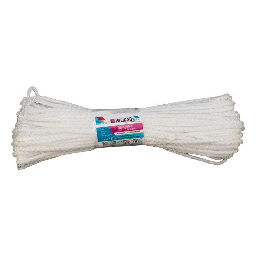 Шнур бельевой полипропиленовый с сердечником, 5 мм L 20 м, белый, Home Palisad по ценам производителя в Уфе с доставкой по всей России