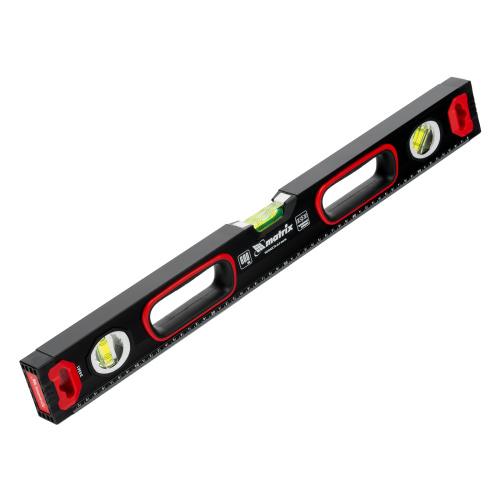 Уровень алюминиевый, усиленный, фрезерованный, 3 глазка, двухкомпонентные рукоятки, 600 мм Matrix по ценам производителя в Уфе с доставкой по всей России