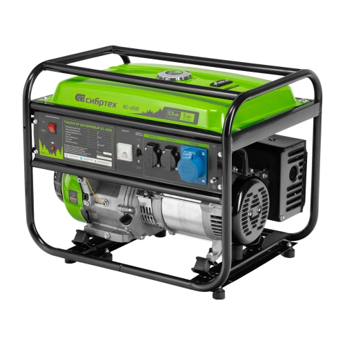 Генератор бензиновый БС-6500, 5.5 кВт, 230В, четырехтактный, 25 л, ручной стартер Сибртех по ценам производителя в Уфе с доставкой по всей России