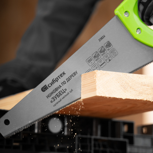 Ножовка по дереву"Зубец" для точных пильных работ, 350 мм, каленый зуб 2D, 14 TPI, двухкомпонентная рукоятка Сибртех по ценам производителя в Уфе с доставкой по всей России