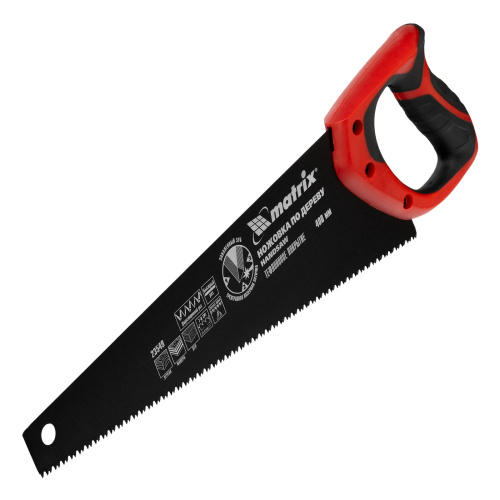Ножовка по дереву, 400 мм, 7-8 TPI, зуб-3D, каленый зуб, тефлоновое покрытие полотна, двухкомпонентная рукоятка Matrix по ценам производителя в Уфе с доставкой по всей России