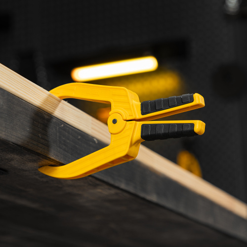 Струбцина клещеобразная, удлиненная 50 х 80 мм двухкомпонентные рукоятки Denzel по ценам производителя в Уфе с доставкой по всей России