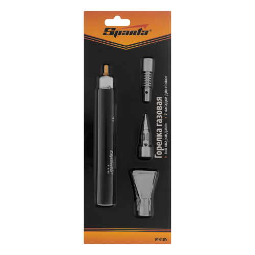 Горелка газовая, тип "Карандаш" + 2 насадки для пайки, 200 мм Sparta по ценам производителя в Уфе с доставкой по всей России