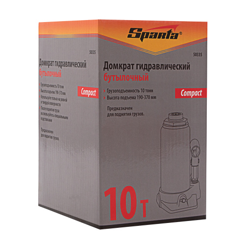 Домкрат гидравлический бутылочный 10 т, h подъема 190-370 мм Sparta Compact по ценам производителя в Уфе с доставкой по всей России