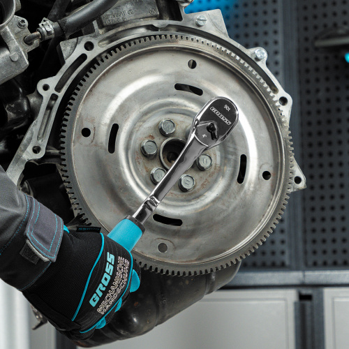 Ключ-трещотка 1/2", CrV, 90 зубьев, усиленный, хром Gross по ценам производителя в Уфе с доставкой по всей России