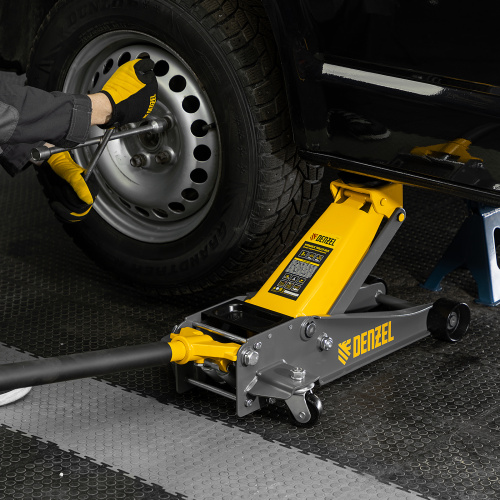 Домкрат гидравлический подкатной, 3 т, 125-470 мм, быстрый подъем, проф. Denzel по ценам производителя в Уфе с доставкой по всей России