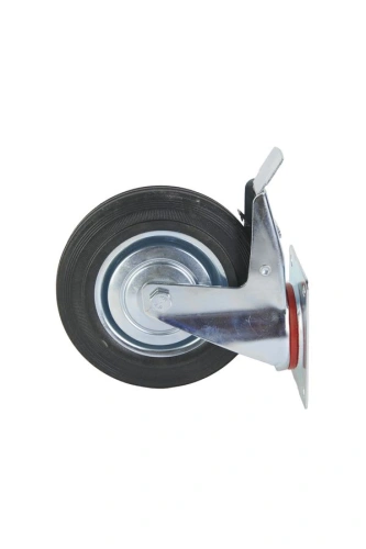 Колесо поворотное резина SCb 80 200 мм с тормозом (F) по ценам производителя в Уфе с доставкой по всей России