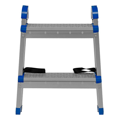 Стремянка двухсторонняя 2 ступени, сталь профиль, стальные ступени, Россия Сибртех по ценам производителя в Уфе с доставкой по всей России