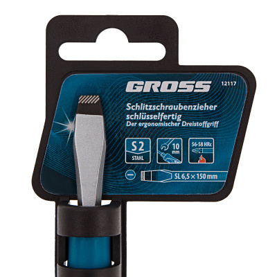 Отвертка SL6.5 x 150 мм, S2, трехкомпонентная рукоятка Gross по ценам производителя в Уфе с доставкой по всей России
