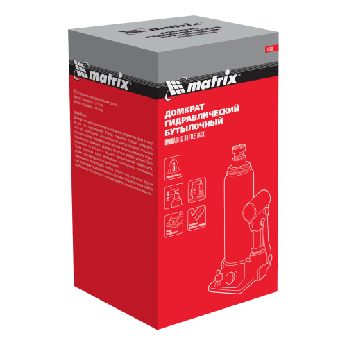 Домкрат гидравлический бутылочный, 6 т, h подъема 216-413 мм Matrix по ценам производителя в Уфе с доставкой по всей России