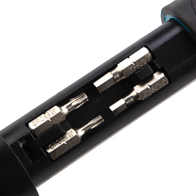 Отвертка реверсивная с револьверным механизмом, 11 шт, сталь S2 Gross по ценам производителя в Уфе с доставкой по всей России