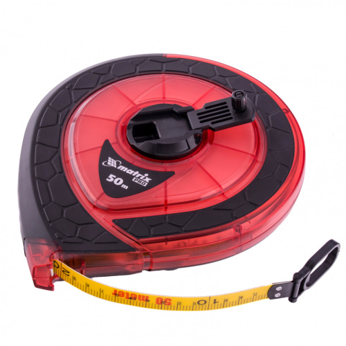 Рулетка геодезическая 50 м х 15 мм, закрытый корпус, фибергласовая лента, двусторонняя шкала, Pro Matrix по ценам производителя в Уфе с доставкой по всей России