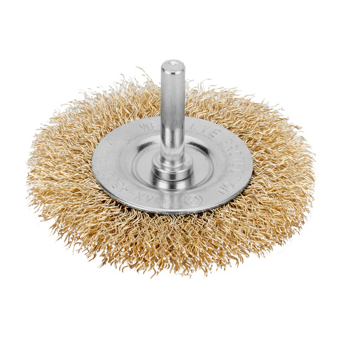 Щетка для дрели, 75 мм, плоская со шпилькой, латунированная витая проволока Matrix по ценам производителя в Уфе с доставкой по всей России