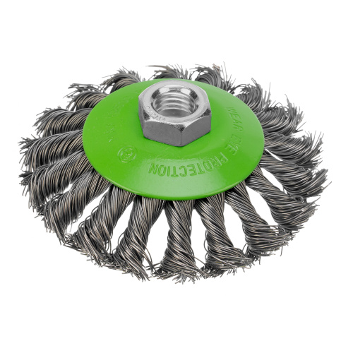 Щетка для УШМ, 100 мм, М14, "тарелка", крученая металлическая проволока Сибртех по ценам производителя в Уфе с доставкой по всей России