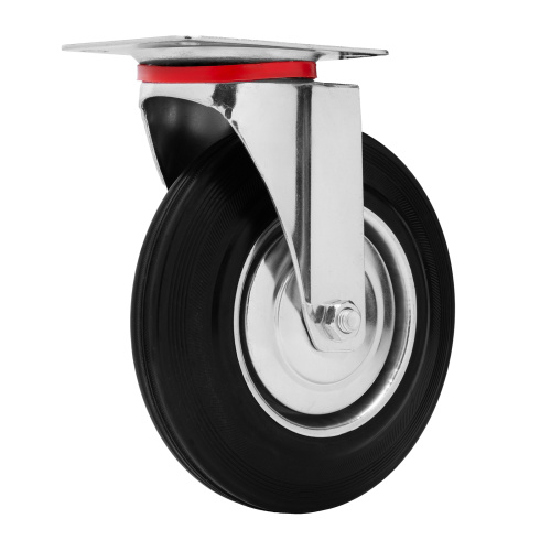 Колесо поворотное D 200 мм, крепление  платформенное Сибртех по ценам производителя в Уфе с доставкой по всей России