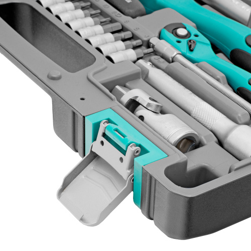 Набор инструментов 1/2", 1/4", CrV, 12 гранные головки, пластиковый кейс, 82 предмета Stels по ценам производителя в Уфе с доставкой по всей России